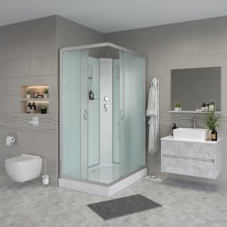 Душевая кабина Niagara NG-43285-14QBK 120x80см серебро/матовое